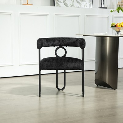LOVMOR House Hold Contemporary Designed Chenille Fabric Upholstered Accent/Dining Chair/Kitchen Armchair for Living Room set of 2