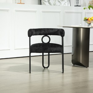 LOVMOR House Hold Contemporary Designed Chenille Fabric Upholstered Accent/Dining Chair/Kitchen Armchair for Living Room set of 2 - 1 of 4