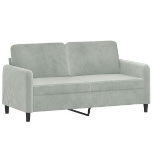 vidaXL Sofa Chair Upholstered Single Sofa Armchair for Living Room Velvet - Light Gray 55.1" - 1 of 4