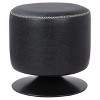 New Pacific Direct Gaia PU Leather Round Ottoman - image 2 of 4