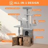 Cat Tree with Litter Box Enclosure Large, Multilevel Cat Play House with Large Condo, Cozy Top Perch,Wooden Cat Furniture for Indoor Cats - 3 of 4