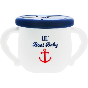 Pavilion Gift Company - Boat Baby - 3.5" Silicone Snack Bowl with Lid - Dining Bowls - 1 of 4