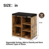 Shoe Storage Bench, 10 Cubbies Shoe Bench with Cushion and Side Pocket, 41 Inch Entryway Shoe Organizer, Cubby Shoe Rack with Adjustable Shelves - 2 of 4