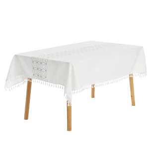 Unique Bargains Rustic Cotton Linen Waterproof Dinner Party Christmas Table Cover 1 Pc - 1 of 4