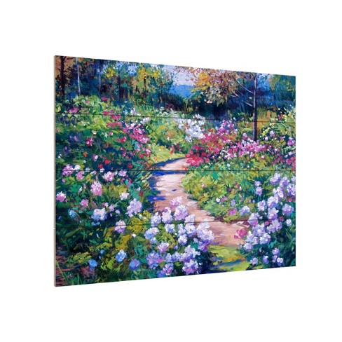 David Lloyd Glover 'natures Garden' Wood Slat Art-12x16 : Target