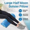 AllSett Health Large Half Moon Bolster Pillow for Legs, Knees, Lower Back and Head, Lumbar Support Pillow for Bed, Semi Roll for Ankle and Foot - 2 of 4