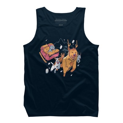 Men's Design By Humans Christmas santa cat By ArtStyleAlice Tank Top