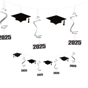 7 Ft. 2025 Graduation Cap & Hanging Swirls Ready-to-Hang Cardstock ...