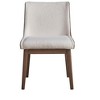 Racxily White Boucle Chiar, Beige Velvet & Walnut Finish Side Chair, Armless Chair for kitchen, living room(Set of 2) - 3 of 4