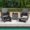 Costway 5 Pieces Patio Furniture Set PE Wicker Outdoor Lounge Chairs with 2 Ottomans Black/Gray/Navy/Red/Turquoise/White - 4 of 4