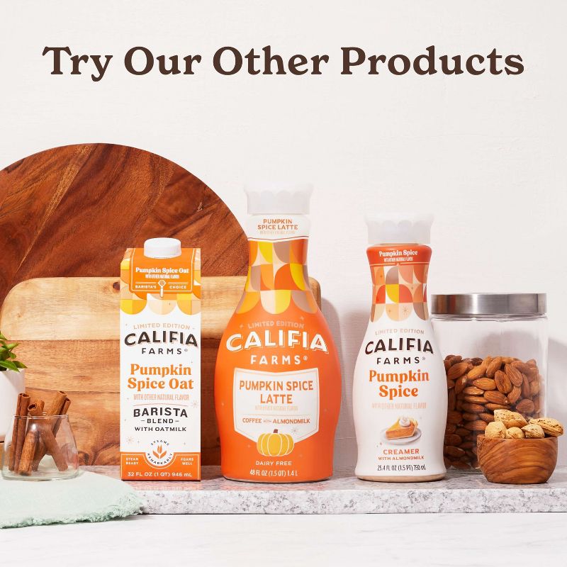 Califia Farms Pumpkin Spice Oat Milk Barista Blend Coffee Creamer - 1qt, 5 of 12