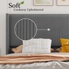 King Size Corduroy Bed Frame, with Vertical Channel Tufted Wingback Headboard, Strong Wooden Slats Support, No Box Spring Needed, Easy Assembly - 3 of 4