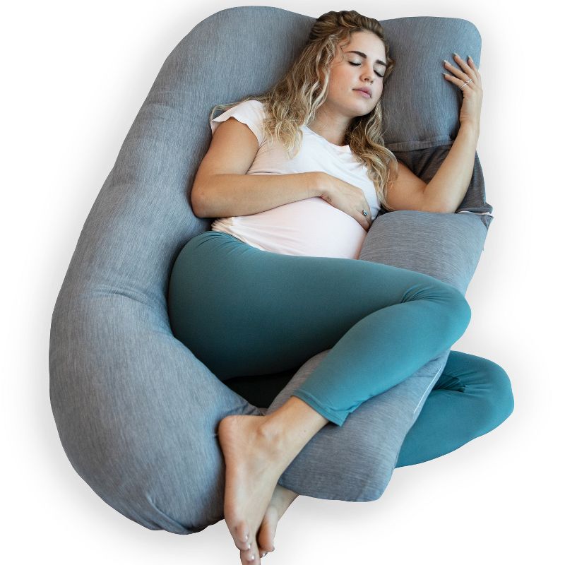 PharMeDoc Pregnancy Pillow, U-Shape Full Body Maternity Pillow, Cooling Cover, 3 of 9