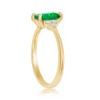 Bella Silver Sterling Silver Emerald CZ & White CZ Cluster Side Stones Ring - Gold Plated - Green - Size 7 - 2 of 3