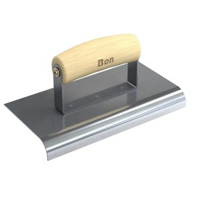 Bon Tool 12-465 Edger - Stainless Steel 8-inch X 4-inch - 3/4-inch Radius X 7/8-inch Lip Wood Handle - 1 of 3
