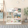 MAYEERTY Multifunctional 4 Tier Wooden Kids Bookshelf with Bookcase Display Stand in Living Room White - 2 of 4