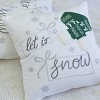 CAVINAS Let It Snow Throw Pillows Modern Velvet Decorative Pillows with Embroidered Design, Lumbar Pillow for Couch - 3 of 4
