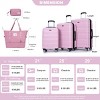 FURNIinspire Bag and Luggage Sets 5 Piece Expandable Hard Shell Suitcase Set Stylish Rolling Travel Luggage for Family, Pink, 20.28"*11.42"*30.31" - 3 of 4