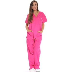Just Love Scrub Set - 6 Pocket Medical Uniform - (V-Neck with Cargo Pant Nurse Set) - 1 of 1