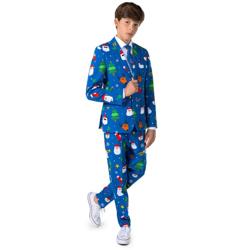 OppoSuits Teen Boys Christmas Suit - Festivity Blue, 1 of 7