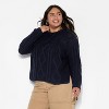 Women's Crewneck Cotton Cable Pullover Sweater - Wild Fable™ - 2 of 3