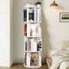 Wooden Rotating Bookshelf, 4 Tier 360 Degree Display, Floor-Standing Bookcase, Multi-Functional Storage Organizer, Suitable for Living Room、Bedroom - 3 of 4