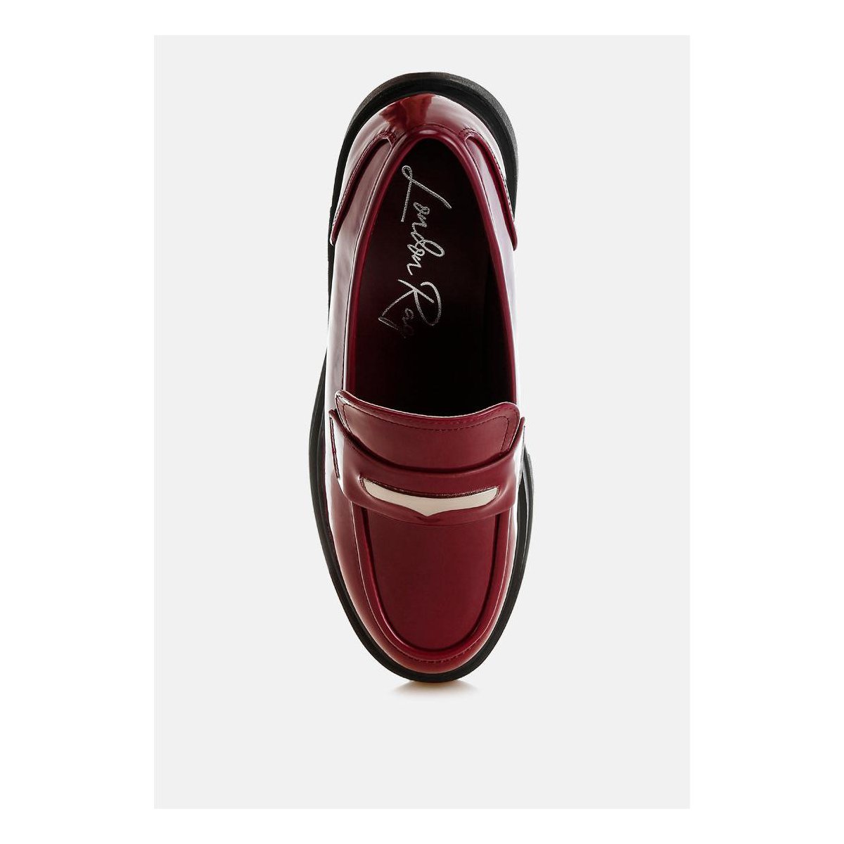 Женские туфли London Rag Womens Gleam Stride Faux Leather Chunky Loafers 8 — фото 4