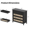 Modern Versatile Storage Cabinet with 4 Drawers & Faux Rattan Doors, Accent Cabinet Sideboard for Kitchen, Bedroom, Living Room, Hallway-Tanpinhause - 4 of 4
