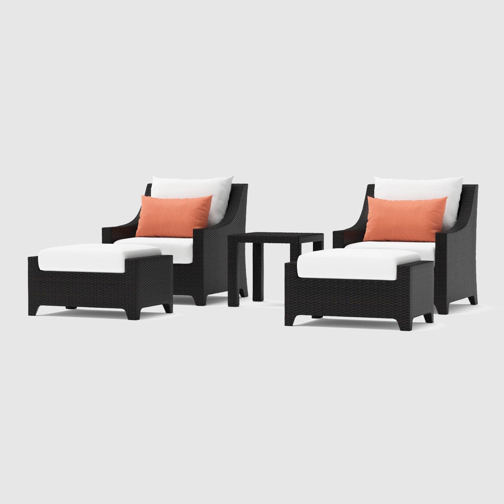 Deco 5pc Club Chair & Ottoman Set - Cast Coral - RST Brands