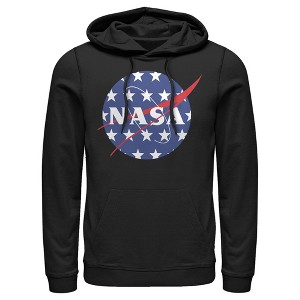 Men's NASA American Flag Large Stars Logo Pull Over Hoodie - 1 of 3