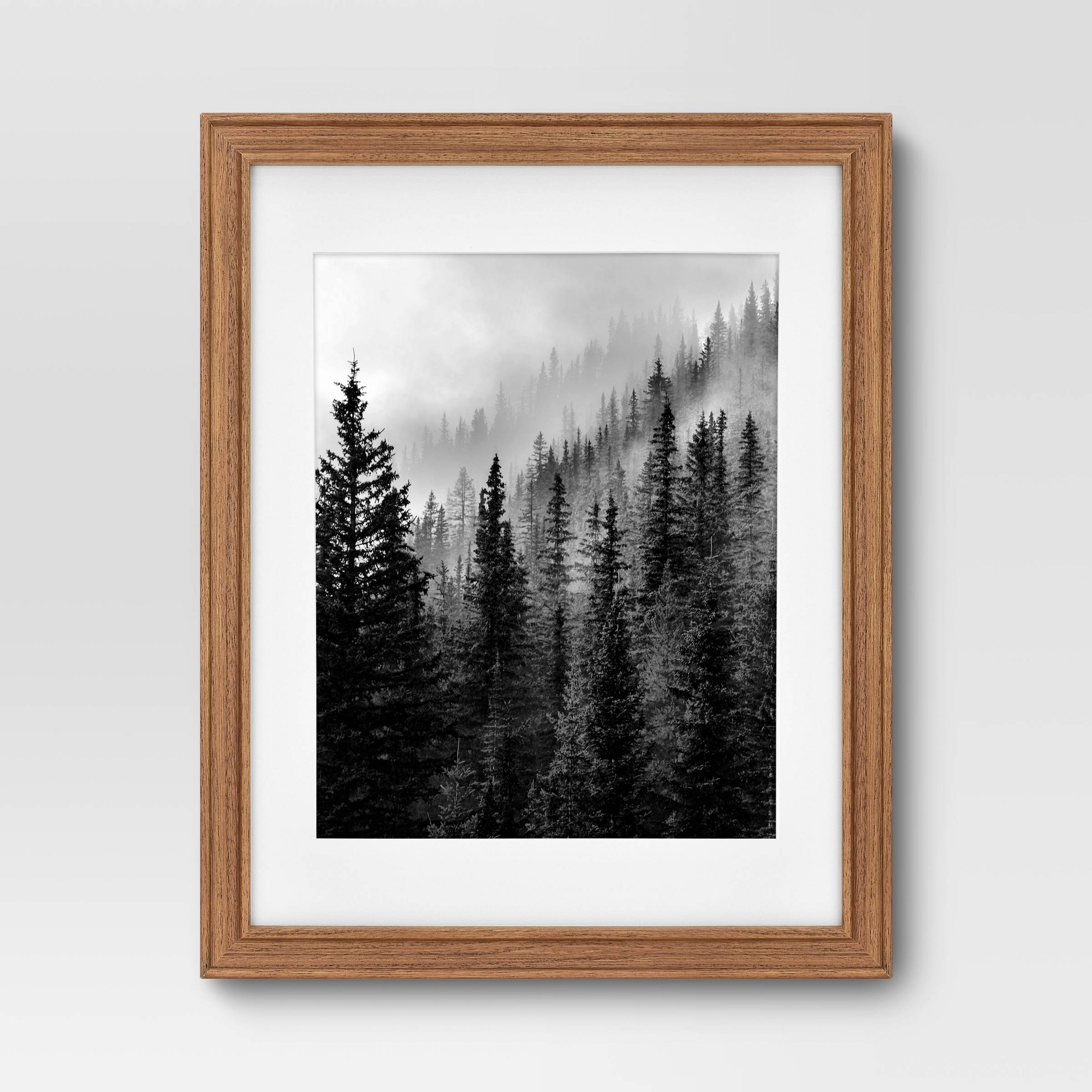 14" x 18" Matted to 11" x 14" Wood Wall Frame Midtone Woodgrain - Threshold™