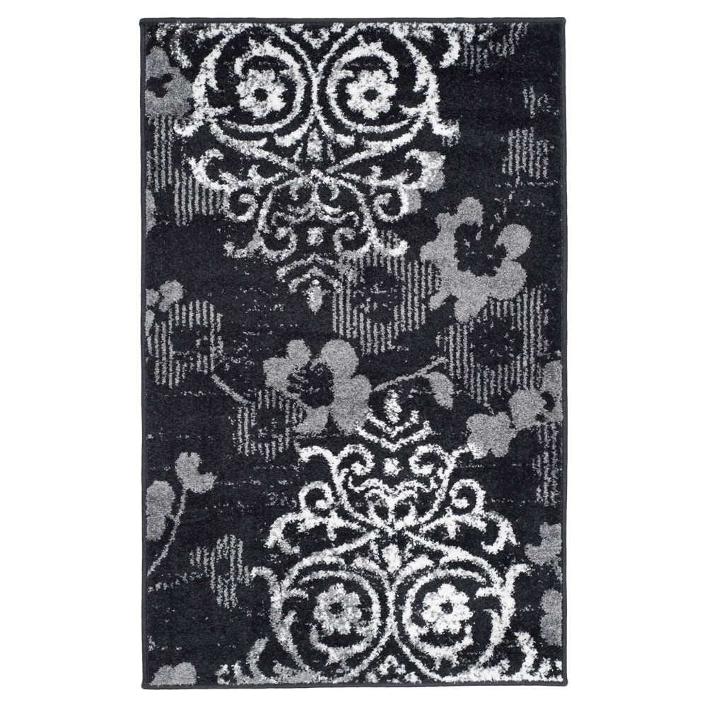 Norwel Accent Rug - Black/Silver (2'6inx4') - Safavieh