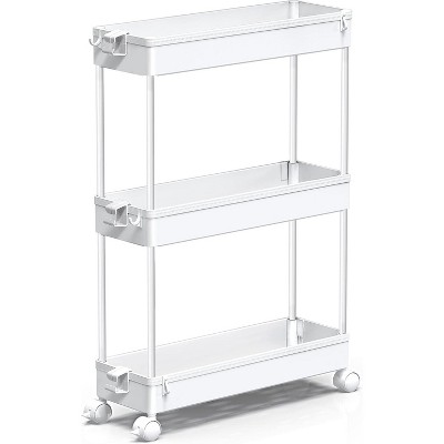 MaseiKar Slim Rolling Storage Cart, Bathroom Storage Organizer, Laundry Room Utility Cart, Mobile Shelving Unit for Kitchen Office Bathroom