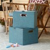Storage Cubes 2 pack, Blended Poly-Cotton Canvas, Foldable Fiberboard Frame with Cut-out Handles - 2 of 4