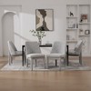 Racxily Set of 4 Minimalist Dining Chairs, Chenille Upholstered with Rubberwood Legs & High Curved Back - 3 of 4