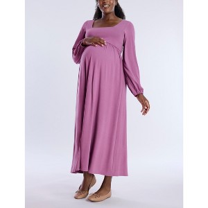 Women's Long Sleeve Empire Waist Maxi Dress | Motherhood Maternity - 1 of 4