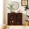 39" Narrow Fluted Sideboard with Arched Doors,Mid Century Modern Buffet Cabinet for Entryway Kitchen Hallway-Baofuwish - 3 of 4