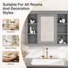 35'' x 27.5'' Medicine Cabinet, Wall Mounted Bathroom Storage Cabinet, Modern Bathroom Wall Cabinet with Mirror, Mirror Cabinet with 6 Open Shelves - 4 of 4
