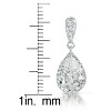 Guili Pear Drop Earrings in Sterling Silver, Rhodium, Gold & Rose Gold Plating with Sapphire, Emerald & Clear CZ – Graceful, Elegant Sparkle - 3 of 4