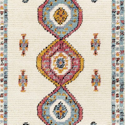 ivory, sky blue, coral