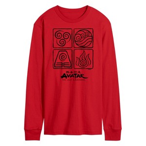 Men's - Avatar: The Last Airbender - Four Elements Long Sleeve Graphic T-Shirt - 1 of 4