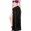 LA LEELA Women's Summer Beach Wrap Bikini Wraps Sarong Cover up Skirt Swimsuit Swimwear Cover Ups for Womens One Size Black, Floral - 2 of 4