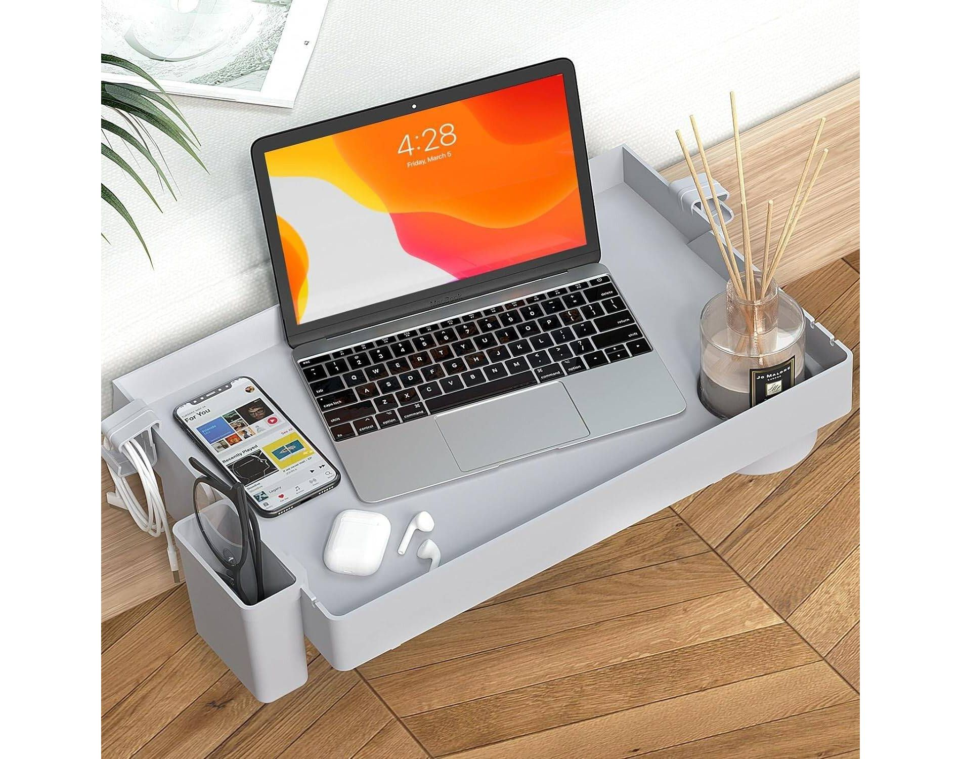 OBOKATA Dorm Bedside Shelf with Cupholder and Hooks