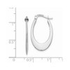 Black Bow Jewelry Tapered Oval Hoop Earrings in 14k White Gold, 25mm (1 Inch) - 4 of 4