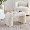 KINWELL 28" Wide Arched Bridge Boucle Upholstered Footstool Ottoman - 2 of 4