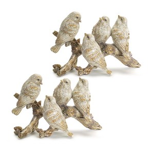 Gold Brushed Birds on a Branch Figurine (Set of 2) - 1 of 3