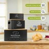 Set of 3 Metal Vegetable Storage Canisters with Wood Lids & Aerating Holes - 4 of 4