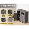 CAVINAS Dual Compartment Outdoor Trash Can, 2x80L Wood-Design Recycling Bin with Weatherproof Lids & Drainage Tray - 2 of 4