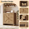 COZONY Buffet Cabinet with Storage, 3 Drawer Sideboard Coffee Bar with Adjustable Shelf, Wooden Storage Cabinet for Living Room, Dining Room, Walnut - 4 of 4