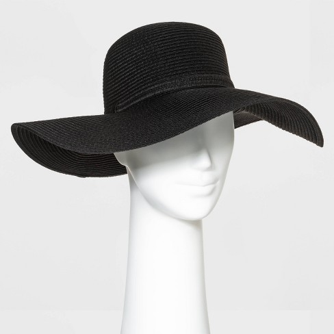 Women's Light Grey Straw Pool Hat with Tan Braided String